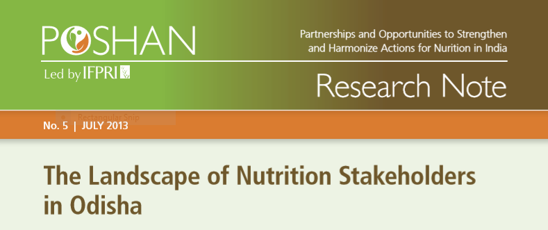 The Landscape of Nutrition Stakeholders in Odisha