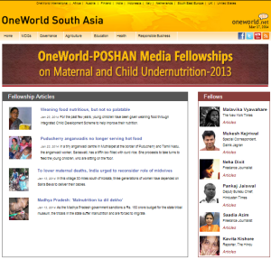 New website for OneWorld-POSHAN media fellowship launched