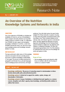 An Overview of the Nutrition Knowledge Systems and Networks in India