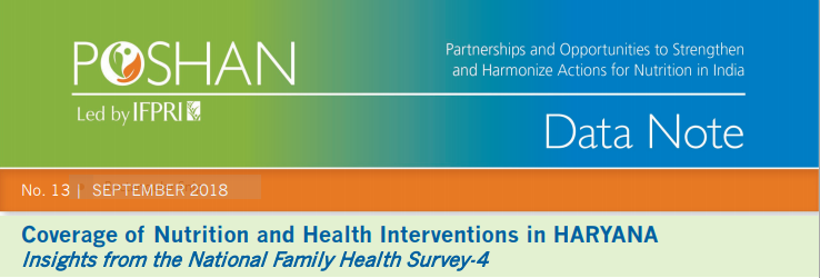 Coverage of Nutrition and Health Interventions in HARYANA: Insights from the National Family Health Survey-4